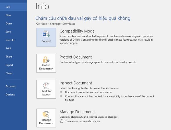 Mở tài liệu cần in trên máy tính