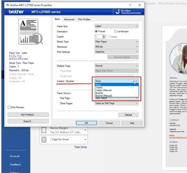 Kích hoạt chế độ in hai mặt