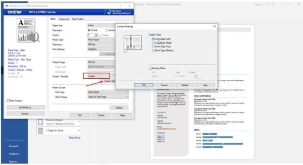 Cài đặt kiểu in hai mặt