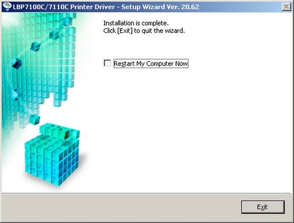 Hoàn thành kết nối máy tính với máy in Canon 2900 từ bộ cài đặt driver