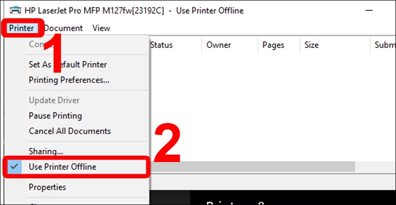 Thực hiện tắt chế độ Offline trên máy