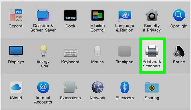 Nhấn đúp để mở mục Printers & Scanners