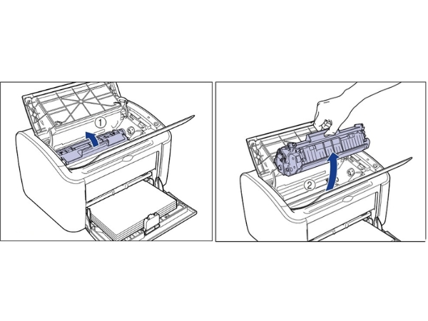 Thao tác lấy hộp mực ra khỏi máy