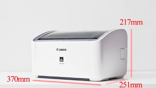 Chi tiết các kích thước máy in Canon 2900