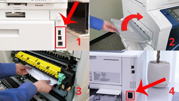 Xử lý khi máy in khi kẹt ở phía trước 