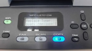 Cách khắc phục máy in brother MFC L2701dw báo lỗi replace toner